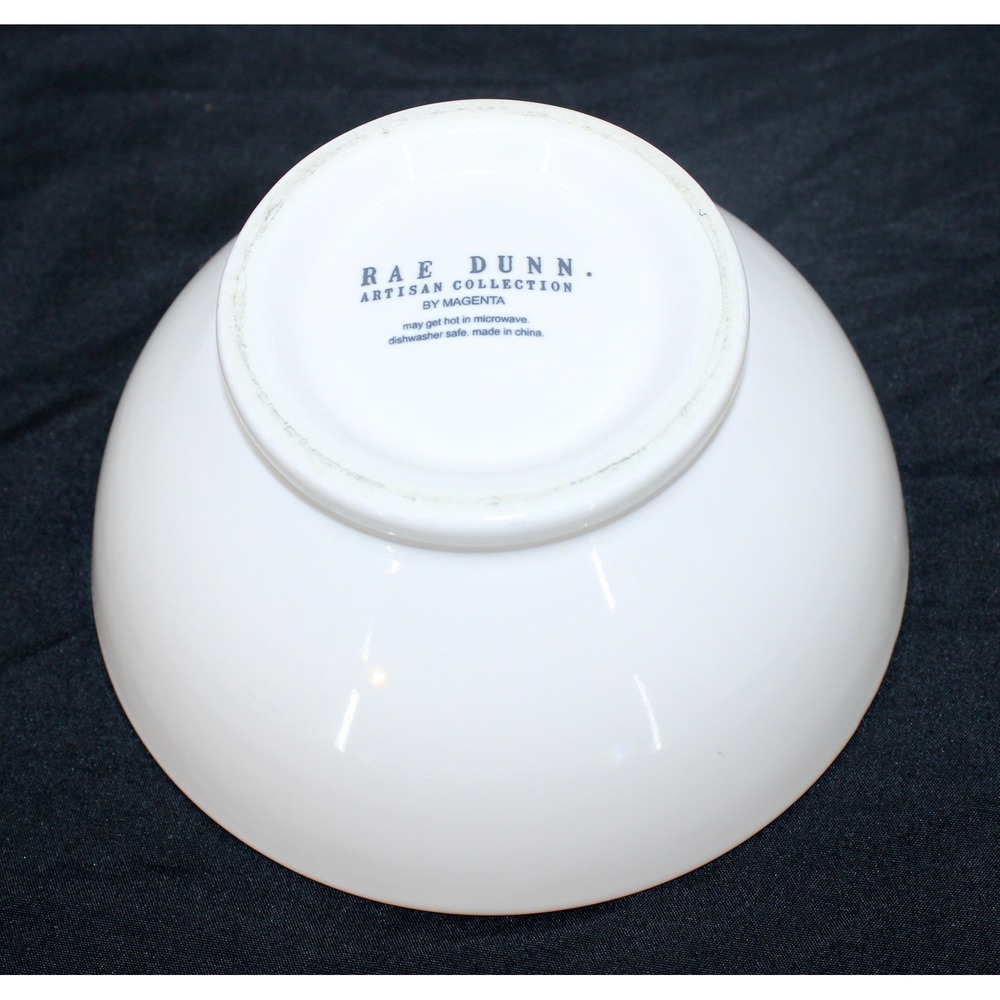 Rae Dunn LETS EAT White Ceramic Footed Cereal Soup Bowl Artisan Collection - Picture 4 of 4